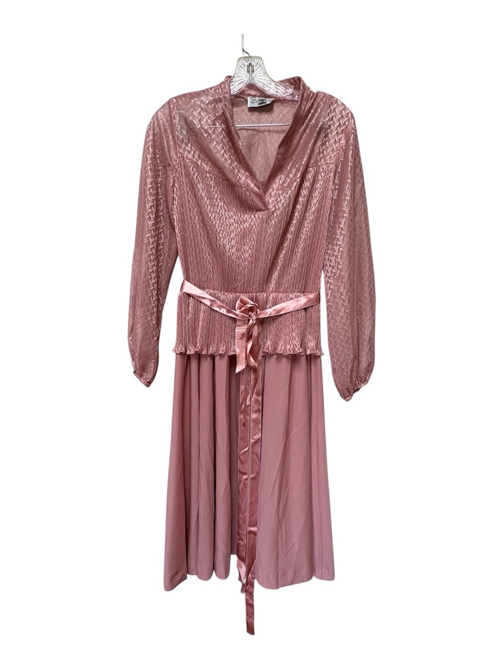 Vintage Discovery Fashions Dusty Rose Sheer Romantic Dress 70s